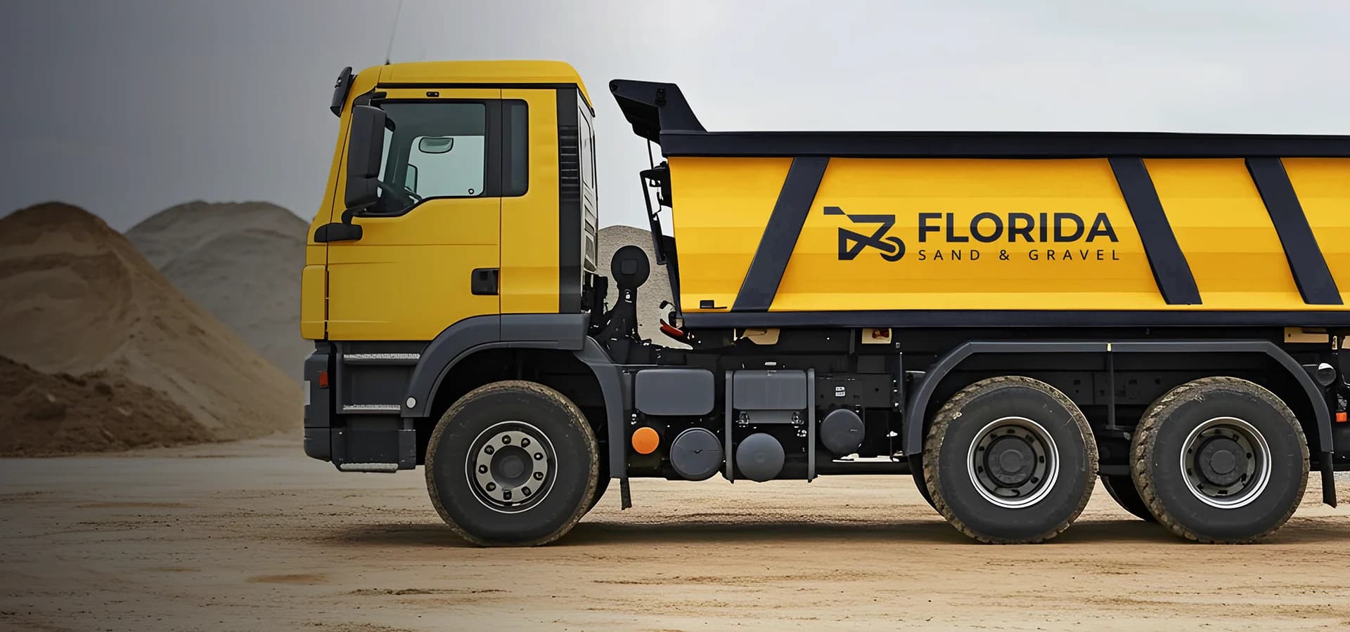 Florida Sand & Gravel construction site with heavy machinery and workers